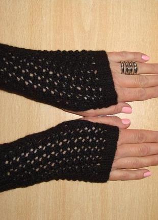 Митенки перчатки без пальцев ажурные - новый японский ажур1 фото