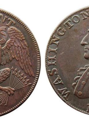 Монета большой орел, 1 цент сша 1791 , вашингтон сувенир1 фото