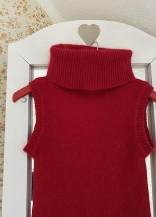 Гольф теплый водолазка блуза майка кофта с горлом свитер джемпер пуловер реглан шерстяной шерстированной шерсть красный xxs xs2 фото