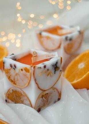 Ароматные свечи "citrus boom" с блендом масел.1 фото