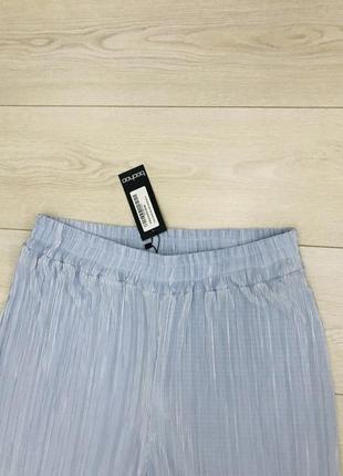 Широкие брюки в рубчик с карманами7 фото