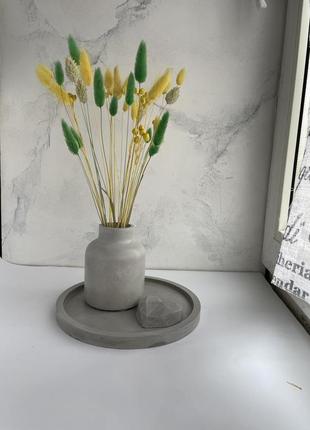 Мінімалістична сіра бетонна ваза3 фото