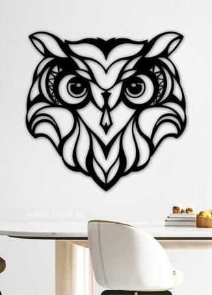 Дерев'яна картина-панно "owl"1 фото