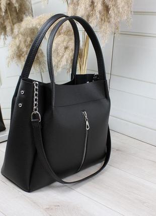 Женская стильная и качественная сумка черная2 фото
