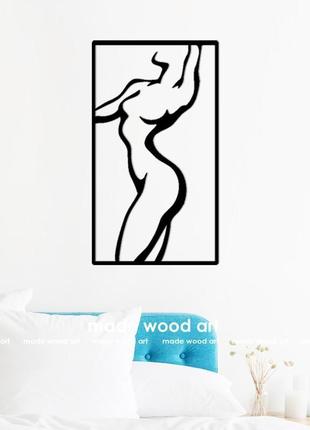 Дерев'яна картина-панно "жіночий силует"4 фото
