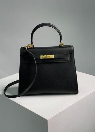 Сумка hermes kelly 25 black/gold1 фото