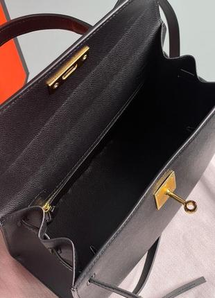 Сумка hermes kelly 25 black/gold7 фото