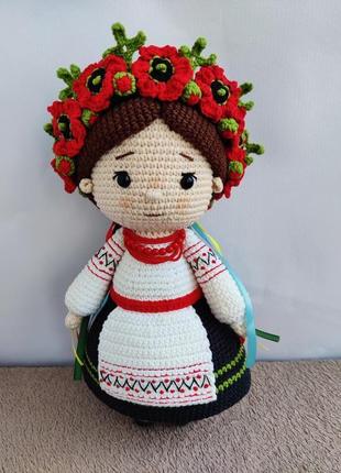 Кукла украинка ручной работы вязаная игрушка