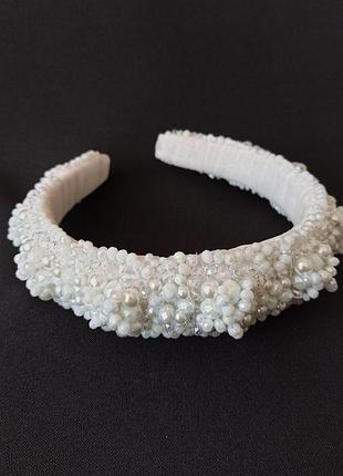 Обруч-ободок для волосся ksenija vitali white wedding ob-00010
