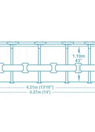 Каркасний басейн круглої форми bestway діаметр 427 см, висота 122 см || kilometr+4 фото