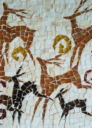 Мозаика из витражного стекла "олени"