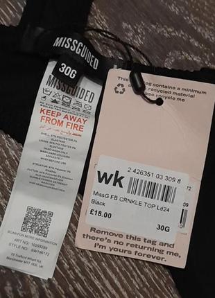 Р.30g новый черный мягкий верх купальника от missguided4 фото