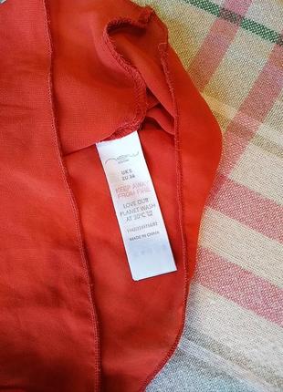 Блуза тренд 2021 стильна на зав'язках крутая оранжевая блуза с бантом прозрачная8 фото