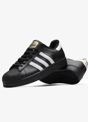 Adidas superstar 'core black white5 фото