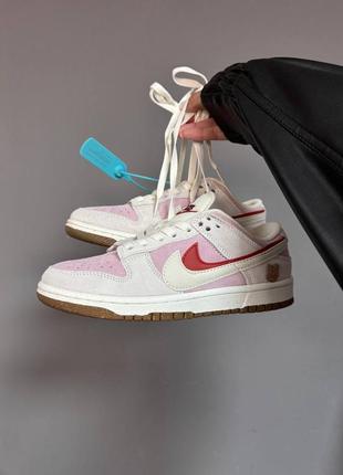 Жіночі кросівки nike sb dunk low 85 double swoosh pink rabbit найк данк сірого з рожевим кольорів