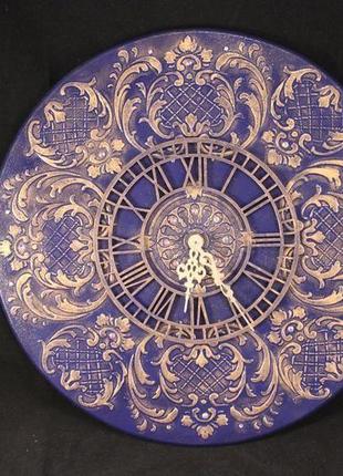 Часы настенные "барокко в синих тонах"2 фото