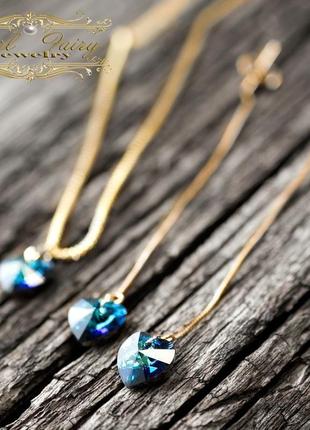 Комплект украшений в позолоте: кристаллы swarovski сердце