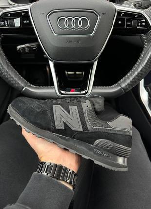 Чоловічі кросівки new balance 574 full suede all black