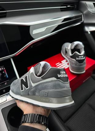 Мужские кроссовки new balance 574 full suede grey black8 фото