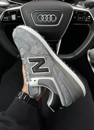 Мужские кроссовки new balance 574 full suede grey black6 фото