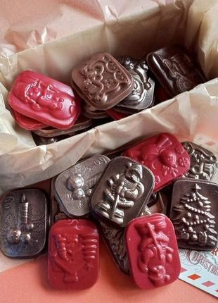 Набір новорічних шоколадних міні фігурок адвент мікс 3 шоколада truffle bro, 180 грам1 фото
