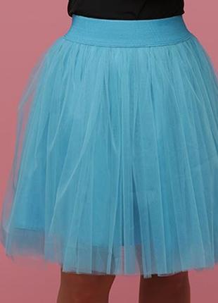 Пышная юбка из евросетки yaskrava ярко-голубая2 фото