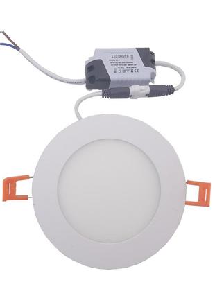 Светильник врезной led round downlight 6w-220v-420l-4000k alum tnsy