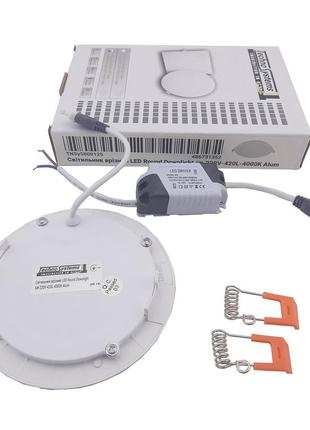 Світильник врізний led round downlight 6w-220v-420l-4000k alum tnsy6 фото