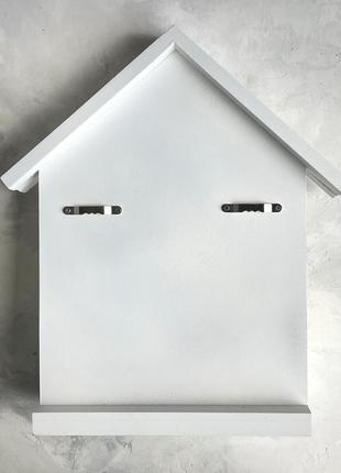 Велика ключниця "правила дому" з поличкою, розмір 29,5х24х9 см2 фото