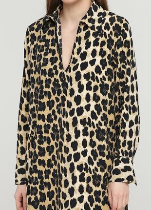 Акция 🎁 стильное кэжуал платье рубашка zara с леопардовым принтом asos h&amp;m3 фото