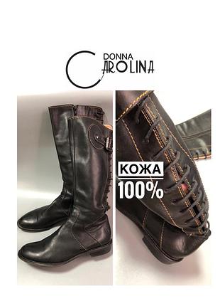 Donna carolina високі черевики чоботи з натуральної шкіри люкс якості зі шнурівкою осінь