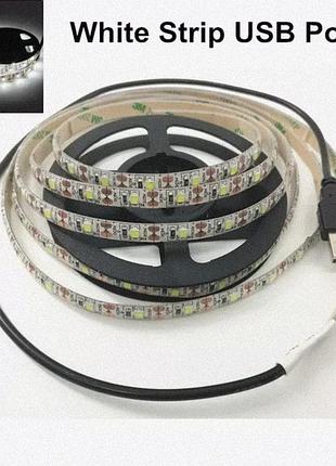Світлодіодна стрічка 5 в, usb біла 5 м, працює від повербанку! .5 фото