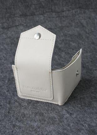 Кожаный кошелёк urus кремово-белый6 фото