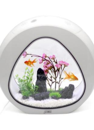 Міні акваріум 3 в 1 sunsun aquarium ya-01 led white1 фото