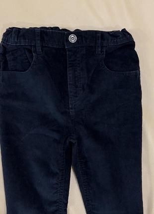Вельветовые брюки 9 лет рост 134 на мальчика синие, состояние идеально2 фото
