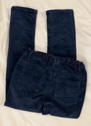 Вельветовые брюки 9 лет рост 134 на мальчика синие, состояние идеально4 фото