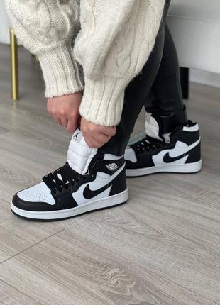 👟nike air jordan 1 retro (черно/белые)5 фото