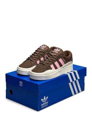 Жіночі кросівки adidas originals campus x bad bunny brown pink2 фото