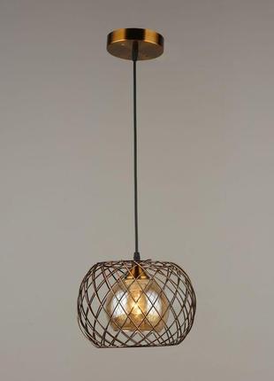 Підвіс металевий на 1 лампочку у стилі лофт sneha (9963474959/1h cop+bk)