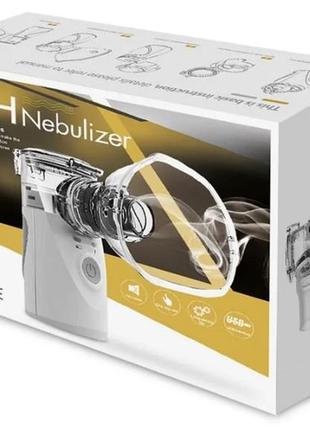 Інгалятор небулайзер ультразвуковий для дітей і дорослих mesh nebulizer ym-252 100 khz портативний білий7 фото