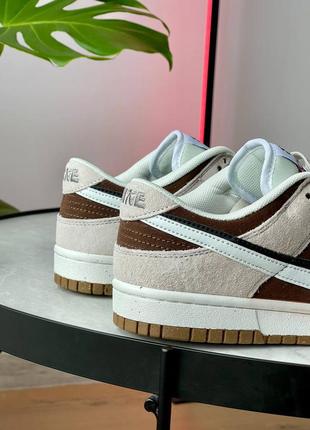 Чоловічі кросівки найк сб данк лоу / nike sb dunk low 85 double swoosh ‘beige brown’8 фото