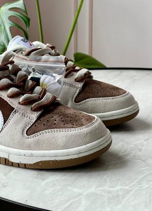 Мужские кроссовки найк сб данк лоу / nike sb dunk low 85 double swoosh ‘beige brown’9 фото