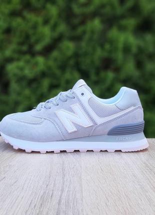 👟 кроссовки new balance 574 серые с розовым / наложка bs👟6 фото