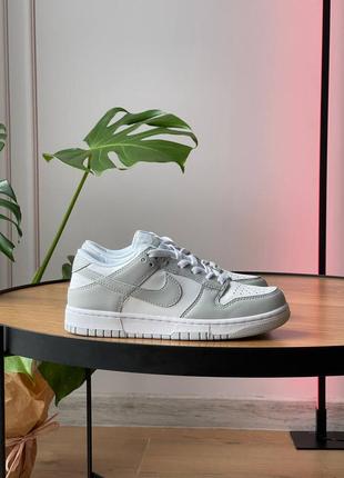 Женские кроссовки найк данк лоу ретро серые с белым / nike dunk low retro grey fog1 фото