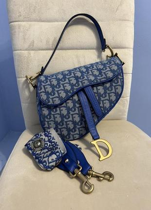 Женская сумка седло текстильная dior saddle диор молодежная, брендовая сумка через плечо