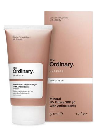 Сонцезахисний крем з мінеральними фільтрами
the ordinary suncare mineral uv filters spf30 antioxidants