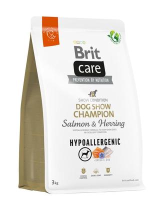 Сухий корм для виставкових собак brit care hypoallergenic з лососем і сельдтю 3 кг1 фото