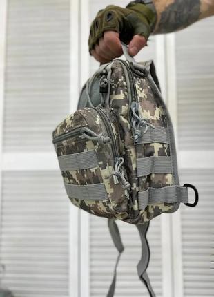 Сумка через плече піксель для всу нагрудна сумка для всу тактична сумка камуфляж армійська нагрудна сумка3 фото