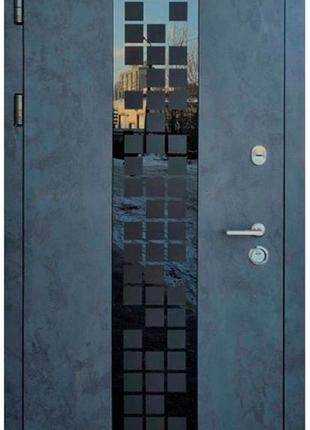 Двері вхідні металеві вуличні манхетен двоколірна  ваш вид темно-сірий 860/960х2050х96 ліве/праве