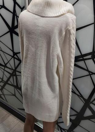 Оригинальный длинный свитер, джемпер calvin klein молочного цвета 48-503 фото
